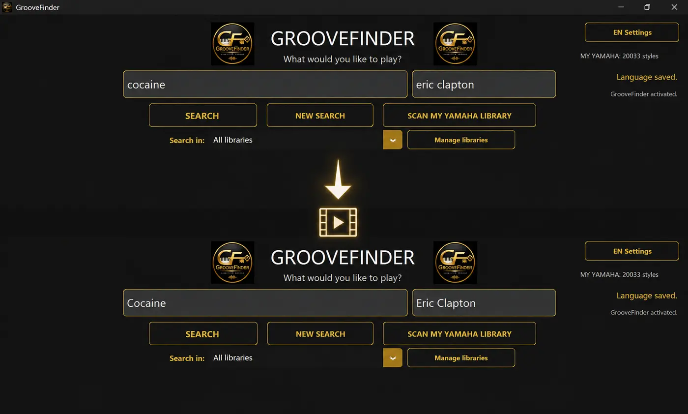 GrooveFinder song and artist search